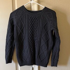 GAP 100% cotton dark gray cable-knit sweater women’s size XS